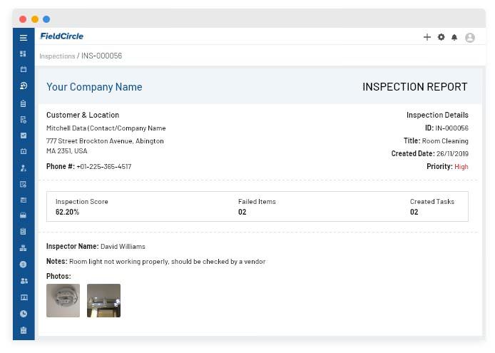 Pre/Post inspection reports