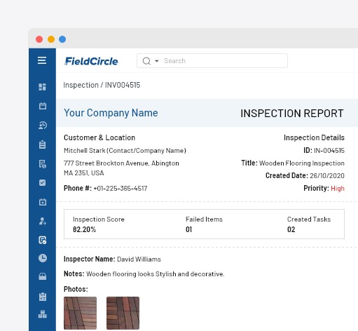 Plumbing inspection report software