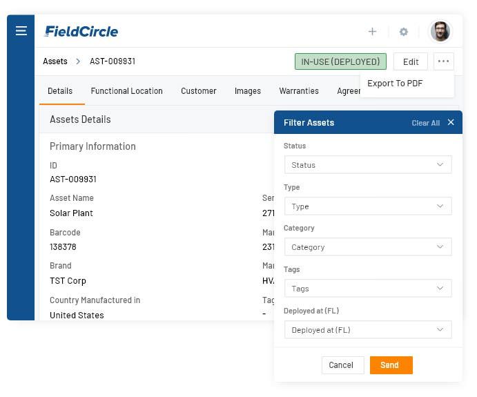 field service crm for asset records management