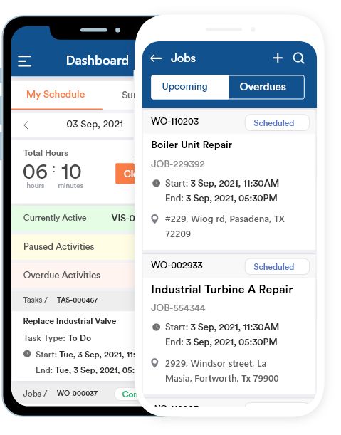 Field service CRM mobile app for technician and contractors
