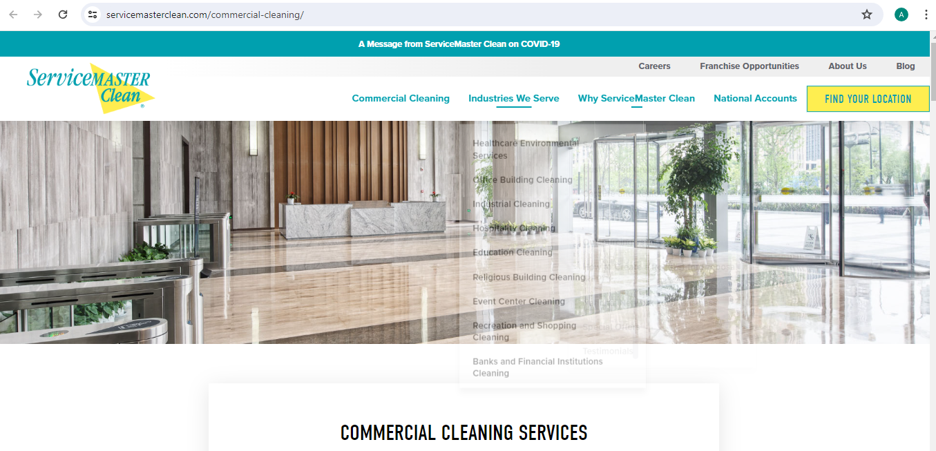 Service Master Clean website